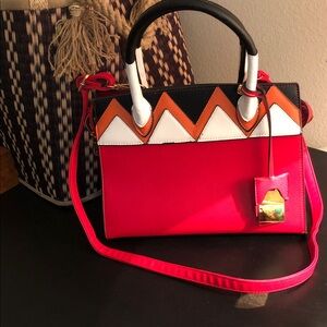 Stylish Red and Black Handbag